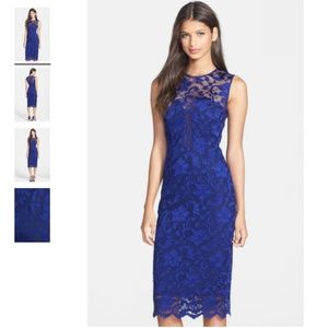 *EUC* NICOLE MILLER 'Flower Scroll' Lace Dress (2)